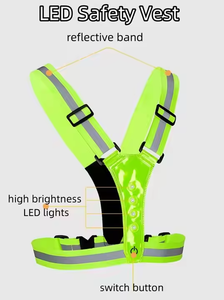 Veste de sangle de lumière led haute visibilité led <span class=keywords><strong>gilet</strong></span> de <span class=keywords><strong>sécurité</strong></span> réfléchissant <span class=keywords><strong>lumineux</strong></span> haute luminosité - Product Image 2