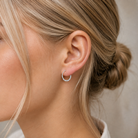 Boucles d'oreilles Thorrk en titane ASTM F136 avec zircon bleu, anneau segmenté pour l'oreille ou le nez, bijou de piercing