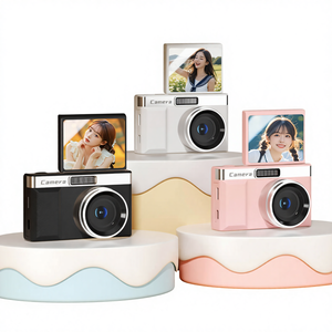 Appareil <span class=keywords><strong>photo</strong></span> numérique haute résolution FHD 1080P Appareil <span class=keywords><strong>photo</strong></span> CCD 180 degrés Flip Autofocus Selfie Avant Arrière Photos Vidéos Vlogging Double caméra - Product Image 1