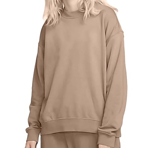 Polyester/coton élégant conception personnalisée hiver pull OEM sweats pour femmes à manches longues écologique 300g O cou Bangladesh - Product Image 1