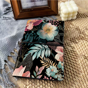 A6 Cuaderno Vintage hecho a mano 80 Hojas reemplazables Regalo ideal del Día del Maestro para educadores con flores Hojas Helechos en Bl - Product Image 2