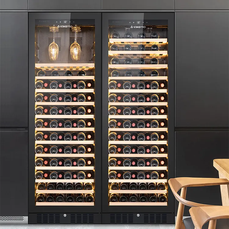 Vinopro 330L 108 botellas enfriador de vino independiente compresor refrigerador con nevera de vino de temperatura electrónica de una sola zona