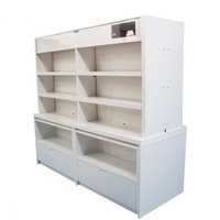 Yiree personnalisé clinique magasin de médecine bois mdf peinture enduit blanc led lumière affichage pharmacie étagères armoire murale