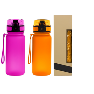 ขวดน้ำ Tritan ขนาด 16 ออนซ์ ปลอดสาร BPA พร้อมตัวบอกเวลา ขวดน้ำพกพา 500 มล. สำหรับออกกำลังกายกลางแจ้ง พร้อมสายคล้อง - Product Image 1