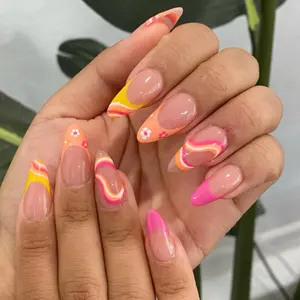 Last 2 Weeks Colorful Full Cover Young Girl Lovely Style Press On Nails Women Pre Design Temporary Stick On Nails For Salon Supp