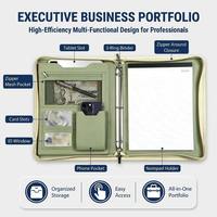 Porte-documents professionnel avec fermeture éclair, classeur à 3 anneaux, grande capacité, organiseur de documents pour le travail