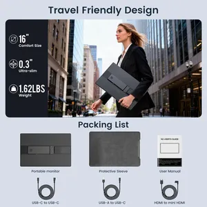 Écran d'extension pour ordinateur portable N3 16 pouces 1200P IPS Moniteur portable USB-C HDMI <span class=keywords><strong>Ultra</strong></span>-fin Grand écran externe pour voyage - Product Image 6