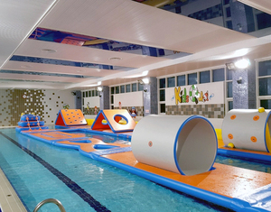 Equipo de agua Plataforma inflable Parque Juego Air Dock Cilindro Carrera de obstáculos Cilindro rodante para niños - Product Image 1