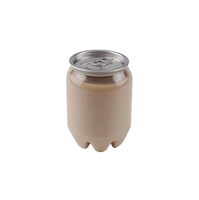 Pot en plastique PET de 330 ml avec couvercle en aluminium personnalisable pour le café, le thé, le jus, les sodas et les boissons