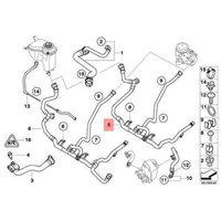 Selang Pendingin Radiator MOBEAR cocok untuk BMW no. komponen 17127548222 Selang Reservoir Pendingin Mesin Saluran Pembuangan Udara Tangki Ekspansi