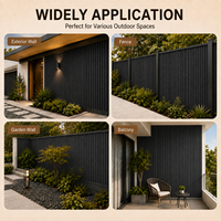 Panneau de grille extérieur noir graphite MORLENX à 4 fentes pour bardage mural, clôture, balcon et façade