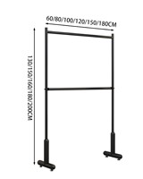Porte-vêtements double couche sur pied en fer forgé, séchoir de balcon simple et robuste