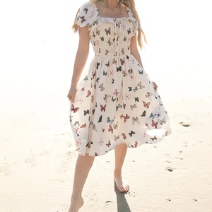 Oti Dệt May Mẫu Miễn Phí Thiết Kế Người Phụ Nữ Giản Dị Dresses New Arrivals 2023 Thanh Lịch Bướm In Thời Trang Quần Áo Của Phụ Nữ Ăn Mặc - Product Image 3