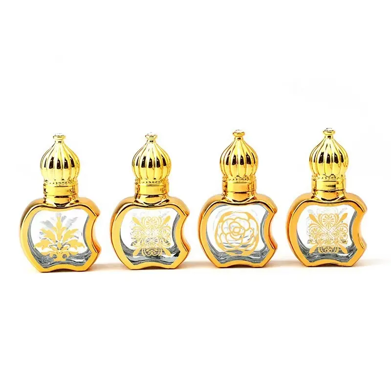 Bottiglia di profumo vuota a forma di mela d'oro da 6ml per cosmetici Design di lusso bottiglia Roll-on