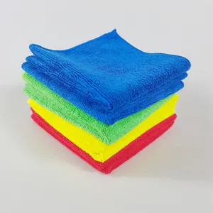 Handuk Microfiber kain pembersih serat mikro, 100% detail mobil warna-warni profesional