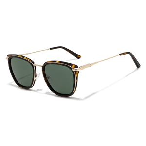 Gafas de Sol Rectangulares Unisex, Montura Metálica Completa, Lentes Marrones, Protección UV400, Ligeras, Logotipo Personalizado, Protección Solar para Adultos - Product Image 1