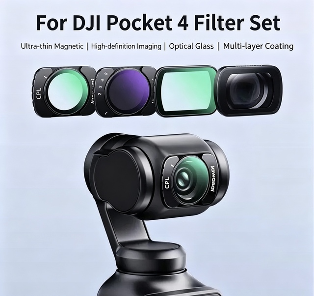 2026 New Arrival Action Camera Neutral Density Magnetic Mounted CPL ND8 ND16 ND32 ND65 ND256 Filter Kit for DJI OSMO Pocket 4/3
