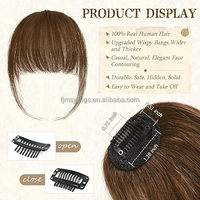 Frange 100% Cheveux Humains Naturels, Extension de Frange à l'Air, Frange Française, Postiche Réaliste en Cheveux Naturels