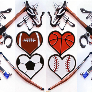 Broche deportivo en forma <span class=keywords><strong>de</strong></span> corazón, Pin <span class=keywords><strong>de</strong></span> solapa esmaltado, níquel negro para graduación con dibujos animados <span class=keywords><strong>de</strong></span> <span class=keywords><strong>amor</strong></span> para baloncesto, fútbol, voleibol - Product Image 4