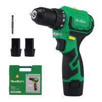 Perceuse sans fil NEWBEAT 12V sans balais avec contrôle de vitesse infini, mandrin autobloquant réversible, batterie lithium rechargeable