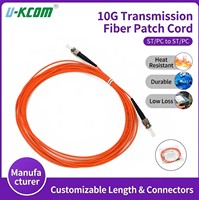 Cordon de brassage fibre optique 5G SM duplex multimode ST PC vers ST PC, OM2 LSZH 50/125, personnalisable, prix usine