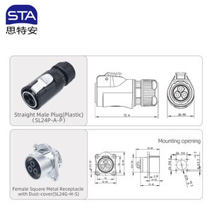 IP67 không thấm nước LP24 công nghiệp hàng không tín hiệu cắm thông tư nối dẫn Màn hình hiển thị điện <span class=keywords><strong>2</strong></span> <span class=keywords><strong>3</strong></span> 4 10 12 19 24 lõi - Product Image 6