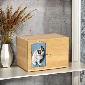 Urne funéraire en bambou pour animaux de compagnie, cercueil cinéraire pour chien et chat avec cadre photo, vente en gros - Product Image 5