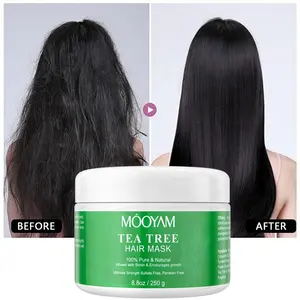 Masker rambut pohon teh organik 100%, masker rambut Keratin rambut kering atau rusak Label pribadi kondisioner dalam