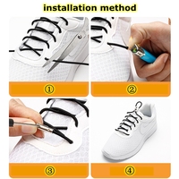 Serrure coulissante élastique en métal sans lacet lacets réfléchissants ronds enfant adulte loisirs prendre une marche baskets lacets de chaussures paresseux