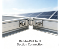 Connecteur de rail solaire en alliage d'aluminium anodisé pour le montage de panneaux solaires sur toit et au carport