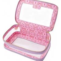 Sac de rangement transparent multicolore en PVC pour tuiles de mahjong avec pochette de transport portable pour usage universel