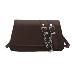 Sac à main carré moyen en PU pour femme, tendance estivale transfrontalière, avec fermeture éclair, chaînes et fermoir magnétique, bandoulière - Product Image 5