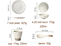 Service de vaisselle en céramique haut de gamme pour hôtel et restaurant, ensembles de vaisselle créatifs en porcelaine peinte à la main, 4 pièces