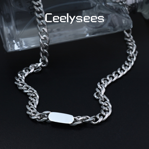 Colar de Corrente Cubana de Titânio, Estilo Hip-Hop, Versátil, Minimalista de Alto Padrão, Presente para Homens e Mulheres - Product Image 3