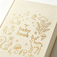 Livre de souvenirs pour bébé personnalisé avec dorure à chaud, couverture en lin rigide, journal de souvenirs, cadeau de naissance