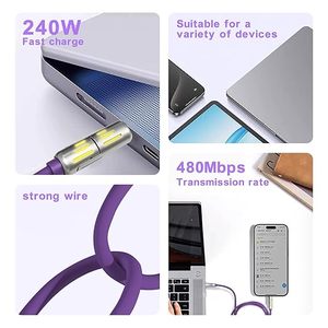 4 Trong 1 Phổ 240W USB C Loại C Âm Thanh Video Nhanh Chóng Sạc Cáp Bền Kẽm Hợp Kim Dày Silicone Cho Máy Tính Sử Dụng - Product Image 4