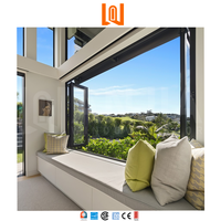 Diseño elegante sin costuras para interiores y exteriores, ventana plegable de aluminio, ventana de vidrio para balcón