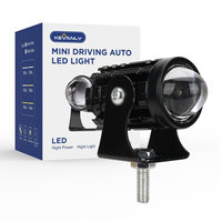 Lampu kabut LED mobil Amber putih, lampu sorot rendah tinggi dua warna kuning, lampu depan sepeda motor skuter, lampu tambahan aluminium baru