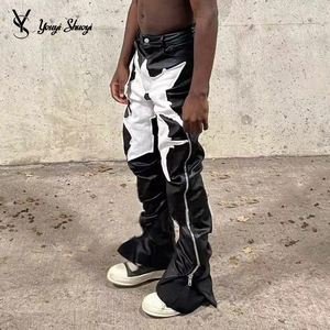 <span class=keywords><strong>Pantaloni</strong></span> YYSY Streetwear con Zip in Ecopelle, Stile Hip Hop, Personalizzabili con Patchwork, Comodi <span class=keywords><strong>Pantaloni</strong></span> a Gamba Larga per <span class=keywords><strong>Uomo</strong></span> - Product Image 5