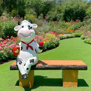 Offre Spéciale Grande Chaise En Forme De Vache Sculpture Premium Résine Animal Siège <span class=keywords><strong>Jardin</strong></span> Extérieur Banc Décoratif Patio <span class=keywords><strong>Jardin</strong></span> Déco - Product Image 2