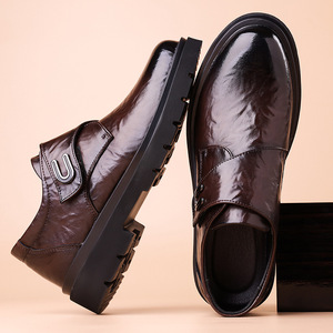 รองเท้าหนังผู้ชายส้นเตี้ยกันลื่นพื้นยางรองเท้าทำงานลำลองสำหรับสำนักงานสีดำขนาด 40-46 - Product Image 4