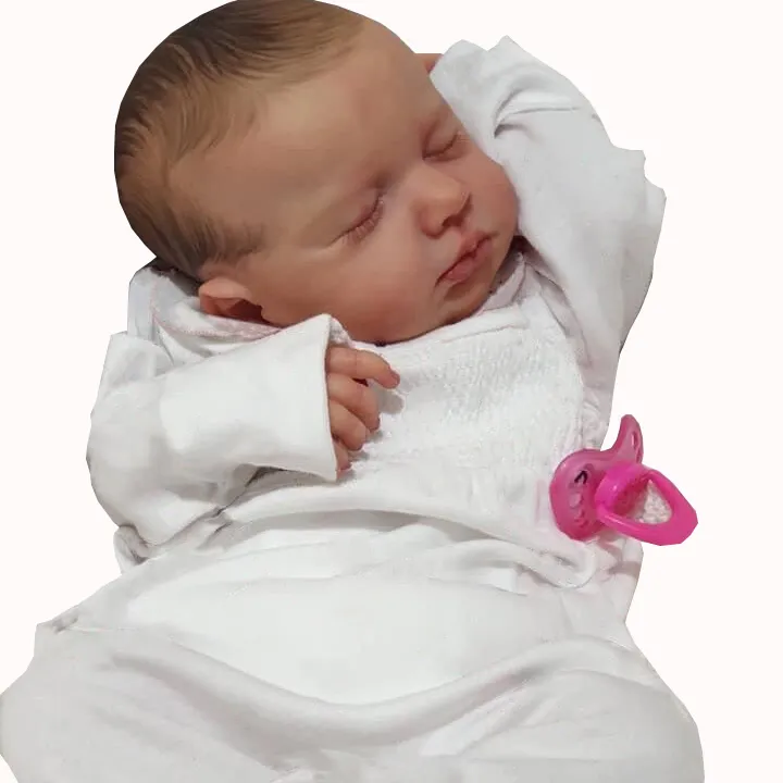 Boneka Reborn Lukis 50 CM Boneka Bebe Reborn 22 Inci Rambut Pirang Sentuhan Lembut Tubuh Bayi Realistis Boneka Bayi Reborn