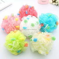 Éponge de bain en filet de nylon avec logo personnalisé, éponge de bain en forme de boule, éponge de bain en forme de sling, éponge de bain en forme de loofah, éponge de bain en maille, éponge de bain pour le dos, éponge de bain pour la douche