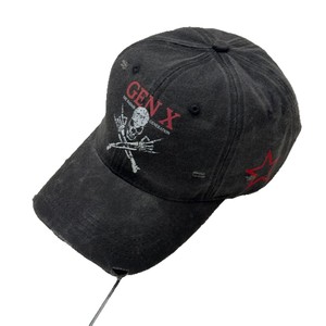 Casquette de baseball unisexe en jean délavé avec imprimé crâne Gen X, respirante, protection solaire, toutes saisons, en coton, personnalisable avec broderie - Product Image 4