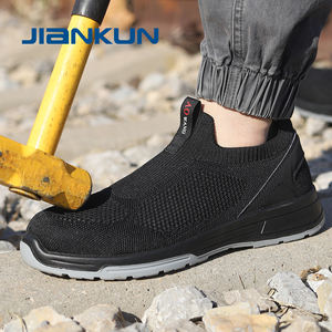 JIANKUN-<span class=keywords><strong>Botas</strong></span> de seguridad para el trabajo tejidas de tela cómoda con punta de acero, zapatos de seguridad antiperforación con placa de acero antiimpacto para hombres - Product Image 2
