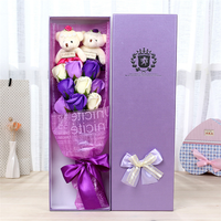 Bouquet de roses artisanales de style moderne, savon en forme de fleur, boîte cadeau, livraison rapide pour la Saint-Valentin, mariage, remise de diplôme, fête des mères