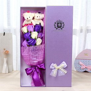 Confezione Regalo Artigianale con <span class=keywords><strong>Orsetto</strong></span> e <span class=keywords><strong>Rose</strong></span> <span class=keywords><strong>di</strong></span> Sapone in Stile Moderno, Consegna Rapida <span class=keywords><strong>per</strong></span> San Valentino, Matrimoni, Lauree, Festa della Mamma - Product Image 5