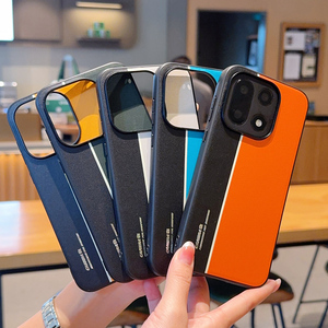 Funda Trasera de Cuero Mate de Lujo con Línea Fluorescente en Color de Contraste para OnePlus 15 5G - Product Image 1