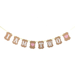 Io sono Uno Due Tre Kraft Carta per Striscioni Della Ragazza del Ragazzo Di Compleanno Decorazione Del Partito Prima Di Compleanno Banner 1st 2nd 3rd Di Compleanno banner - Product Image 4