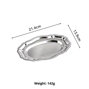Plateau ovale en dentelle de style nordique INS, plateau à dessert pour le thé de l'après-midi, <span class=keywords><strong>vaisselle</strong></span> de luxe légère, service de <span class=keywords><strong>petit</strong></span>-déjeuner français - Product Image 6